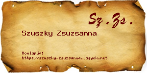 Szuszky Zsuzsanna névjegykártya